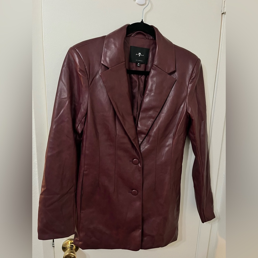 7 For All Mankind Deep Burgundy Blazer
